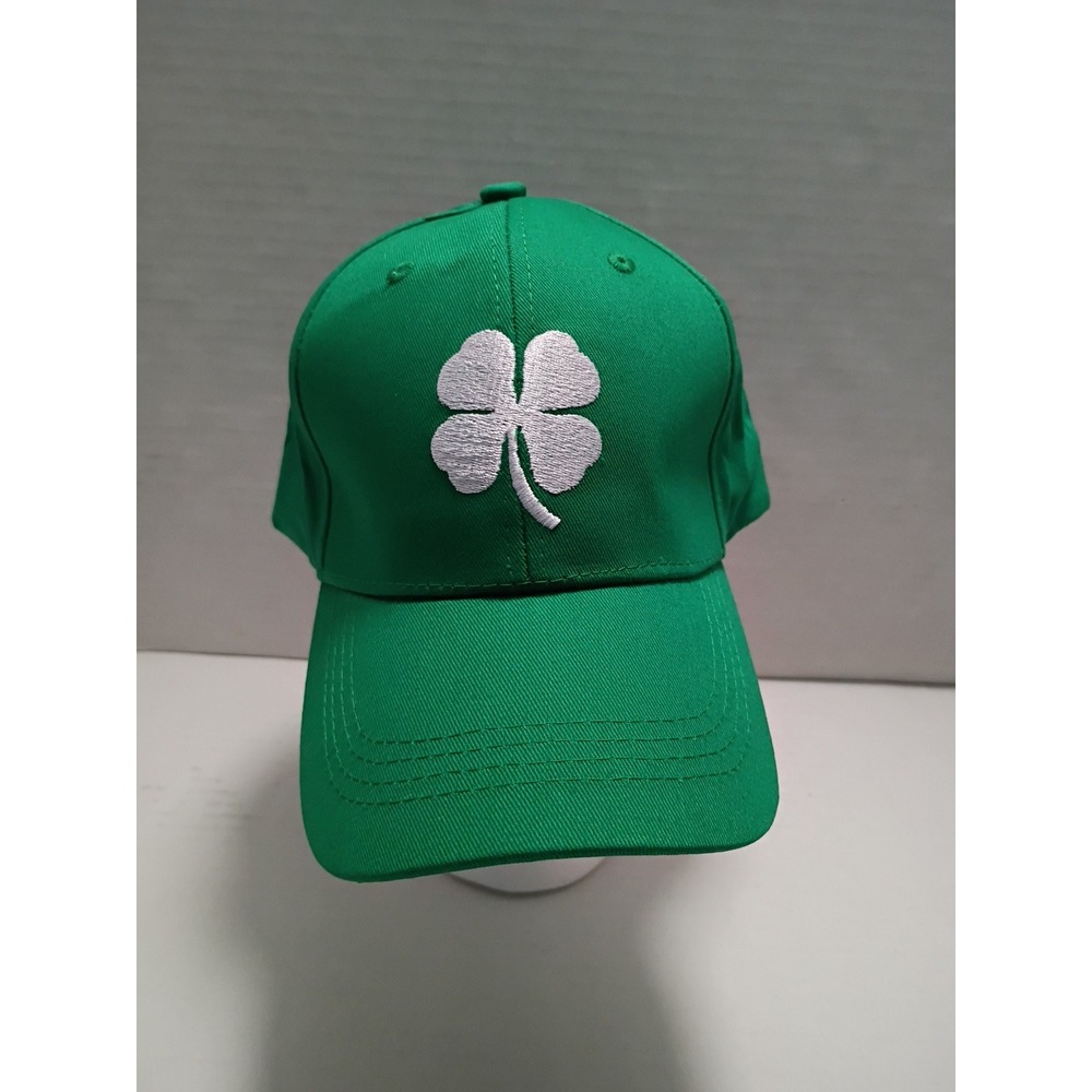 Green Four Leaf Clover Baseball Cap Adjustable St Patricks Day Hat Cotton